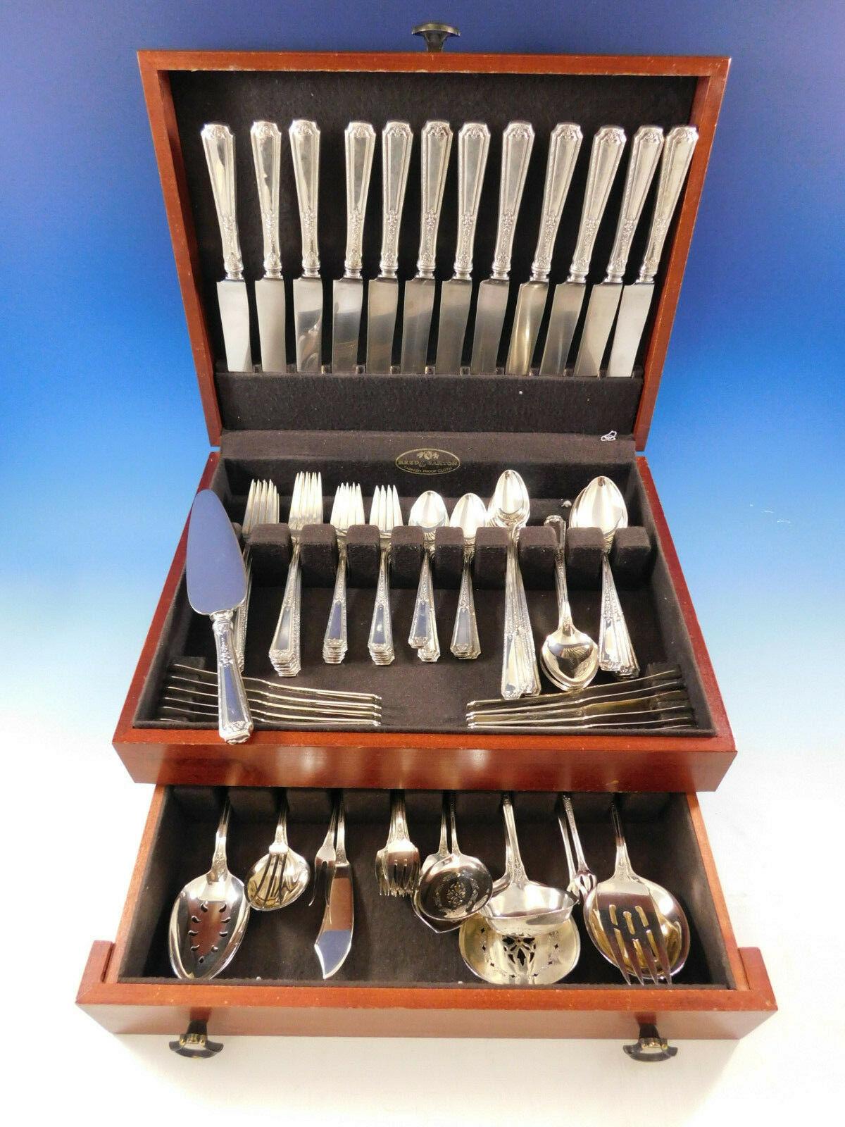 Monumental LOUIS XIV by Towle sterling silver flatware set, 110 pieces. This set includes:

12 knives, 9 3/8