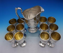 Louis XIV by Towle Sterling Silver Water Goblet Set 13-Piece Goblets Pitcher