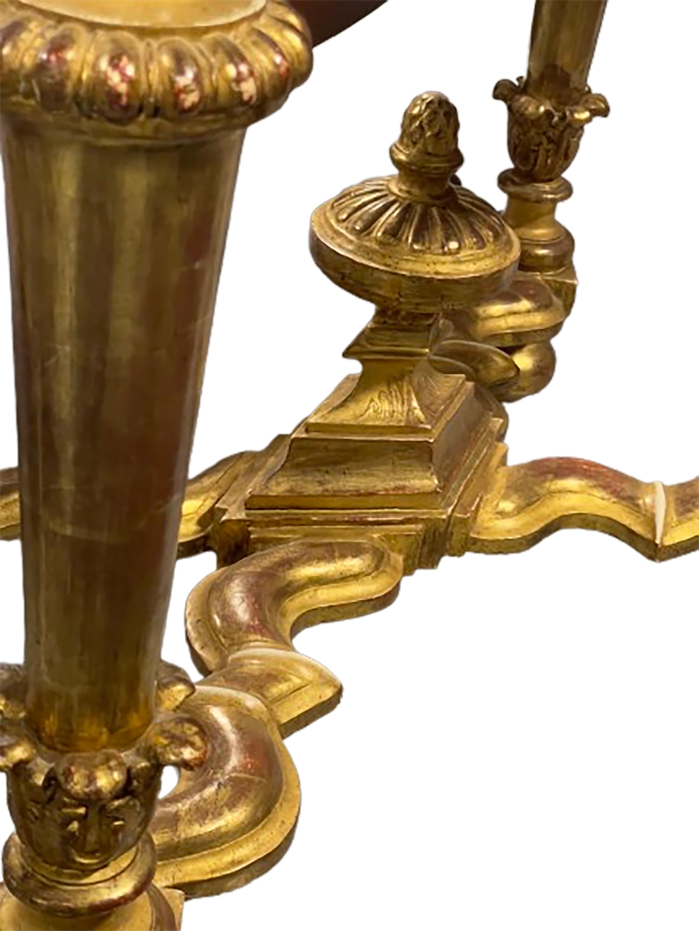 Louis XIV Carved Giltwood Console Table with Marble Top For Sale 3