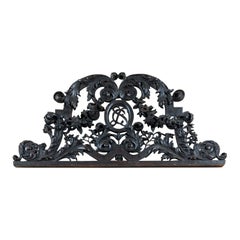 Antique Louis XIV Carved Oak Overdoor with Floral Garland Motif, France, circa 1780