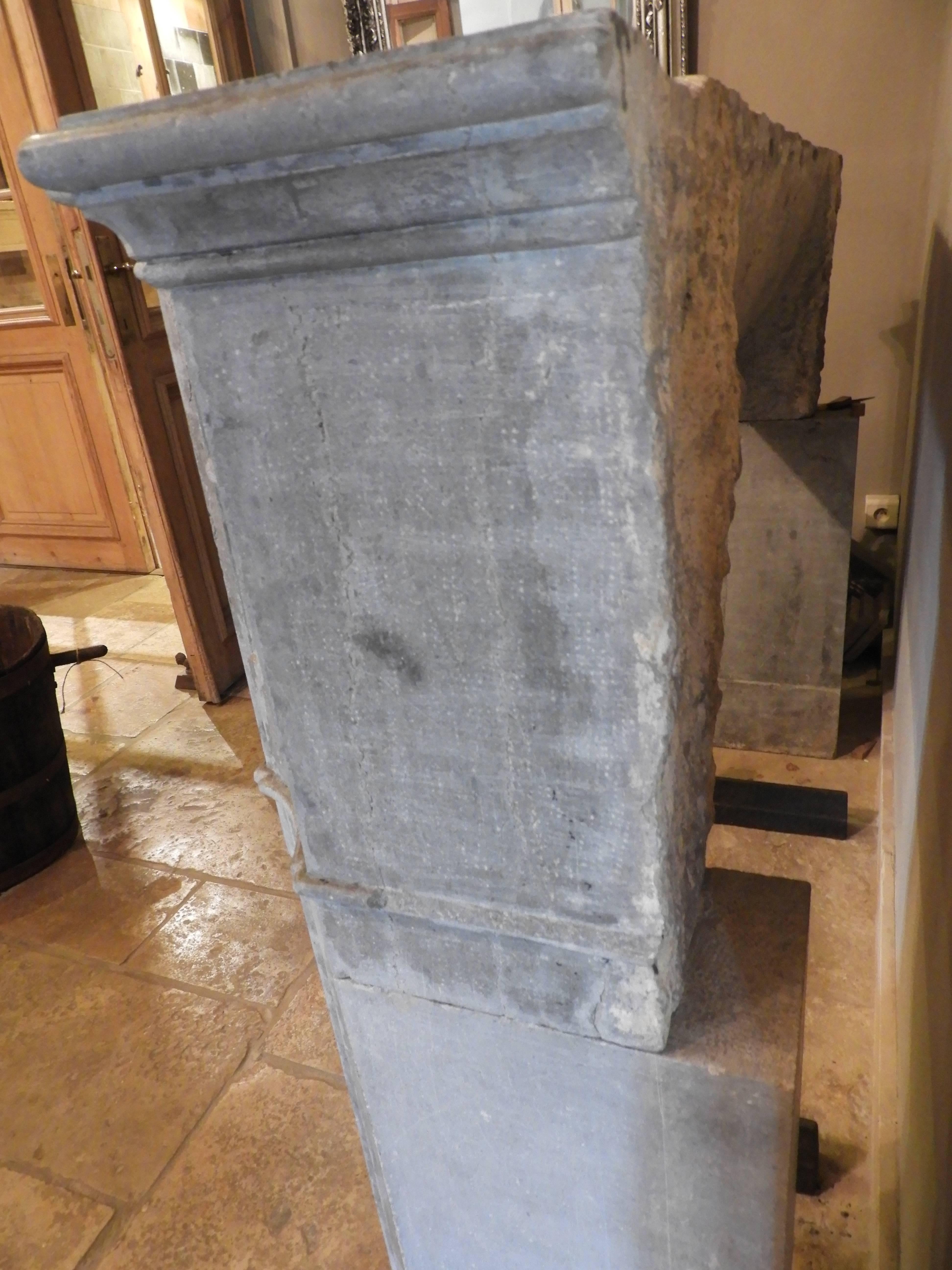 Louis XIV Fireplace in Light Grey Limestone at Least, 19th Century 5