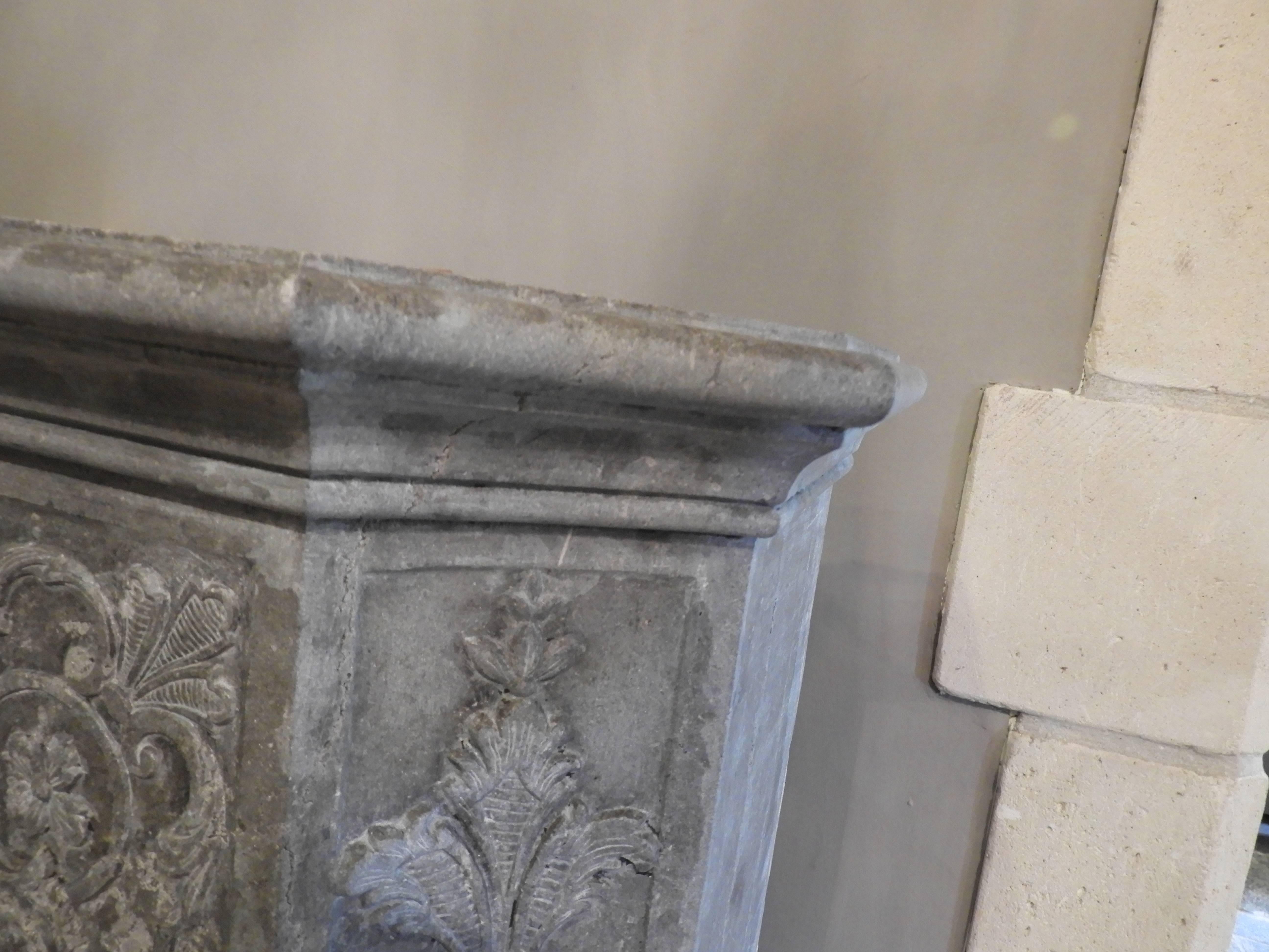 Louis XIV Fireplace in Light Grey Limestone at Least, 19th Century 6