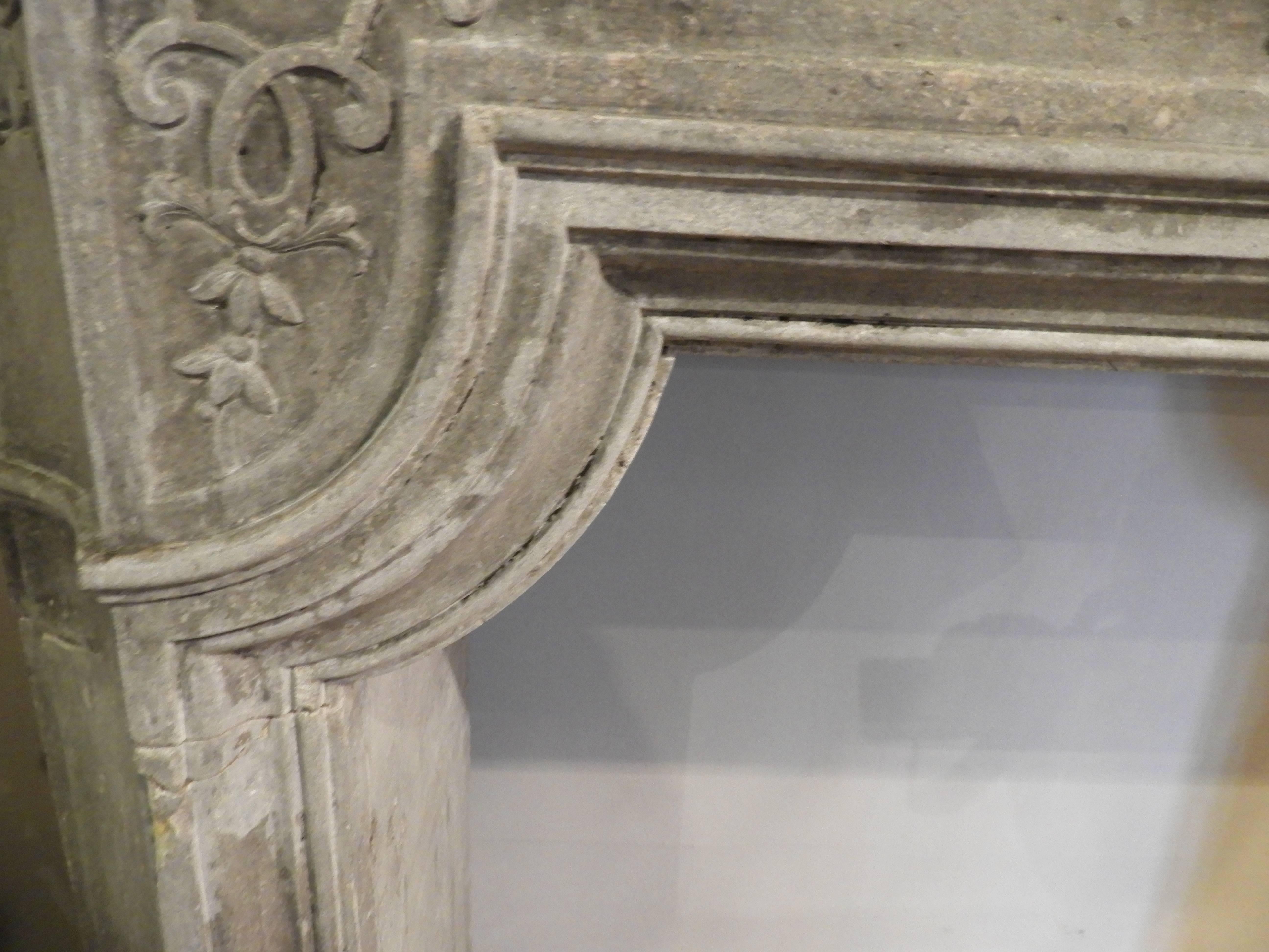 Louis XIV Fireplace in Light Grey Limestone at Least, 19th Century 10
