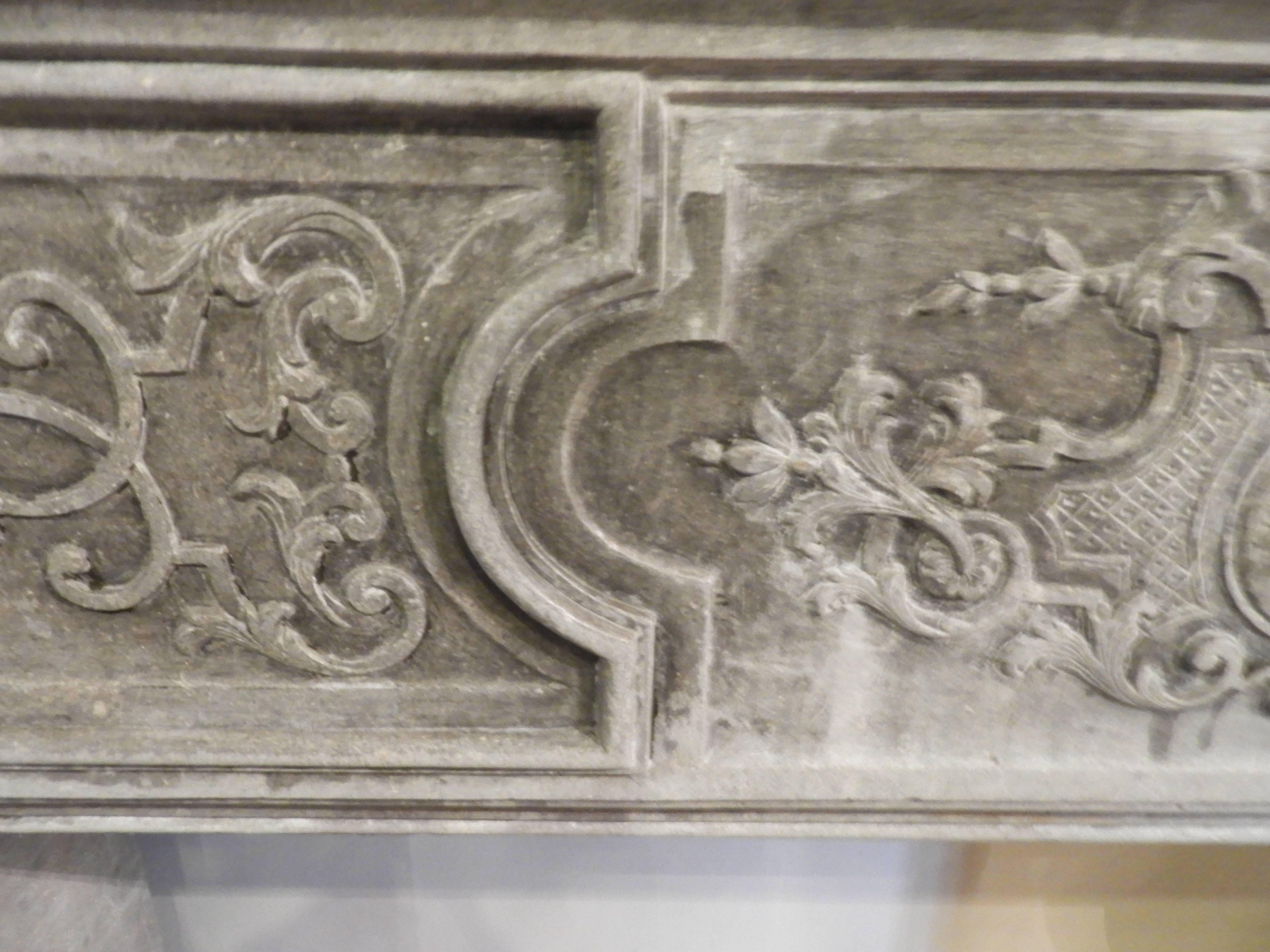 Louis XIV Fireplace in Light Grey Limestone at Least, 19th Century 1
