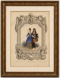 Louis XIV French Court Costume, Royal Couple, 1847, view 2