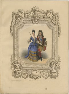 Louis XIV French Court Costume – Royal Couple, 1847