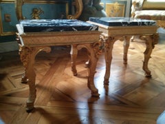 Louis XIV Style Giltwood, Bronze Ormolu & Grande Antique Marble, End Table