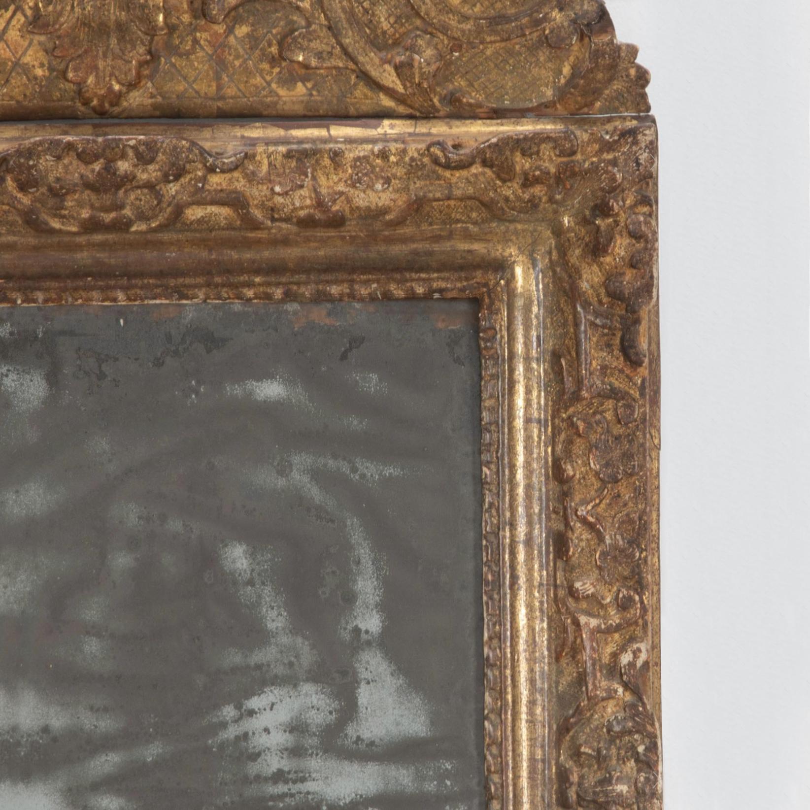 French Louis XIV Giltwood Mirror For Sale