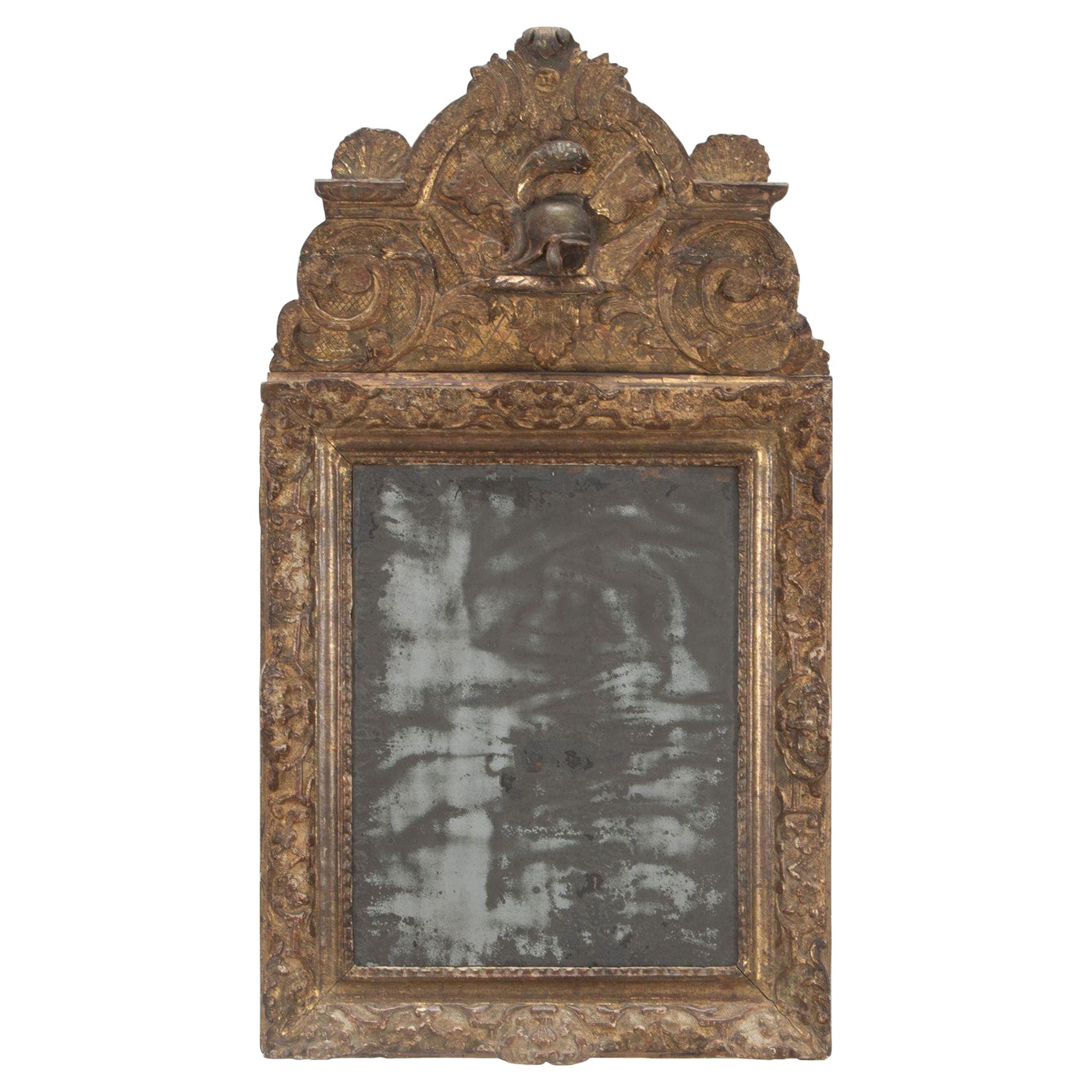 Specchio in legno dorato Luigi XIV