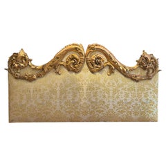 Antique Louis XIV Headboard in Carved and Giltwood