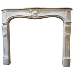 Louis XIV Limestone Mantel