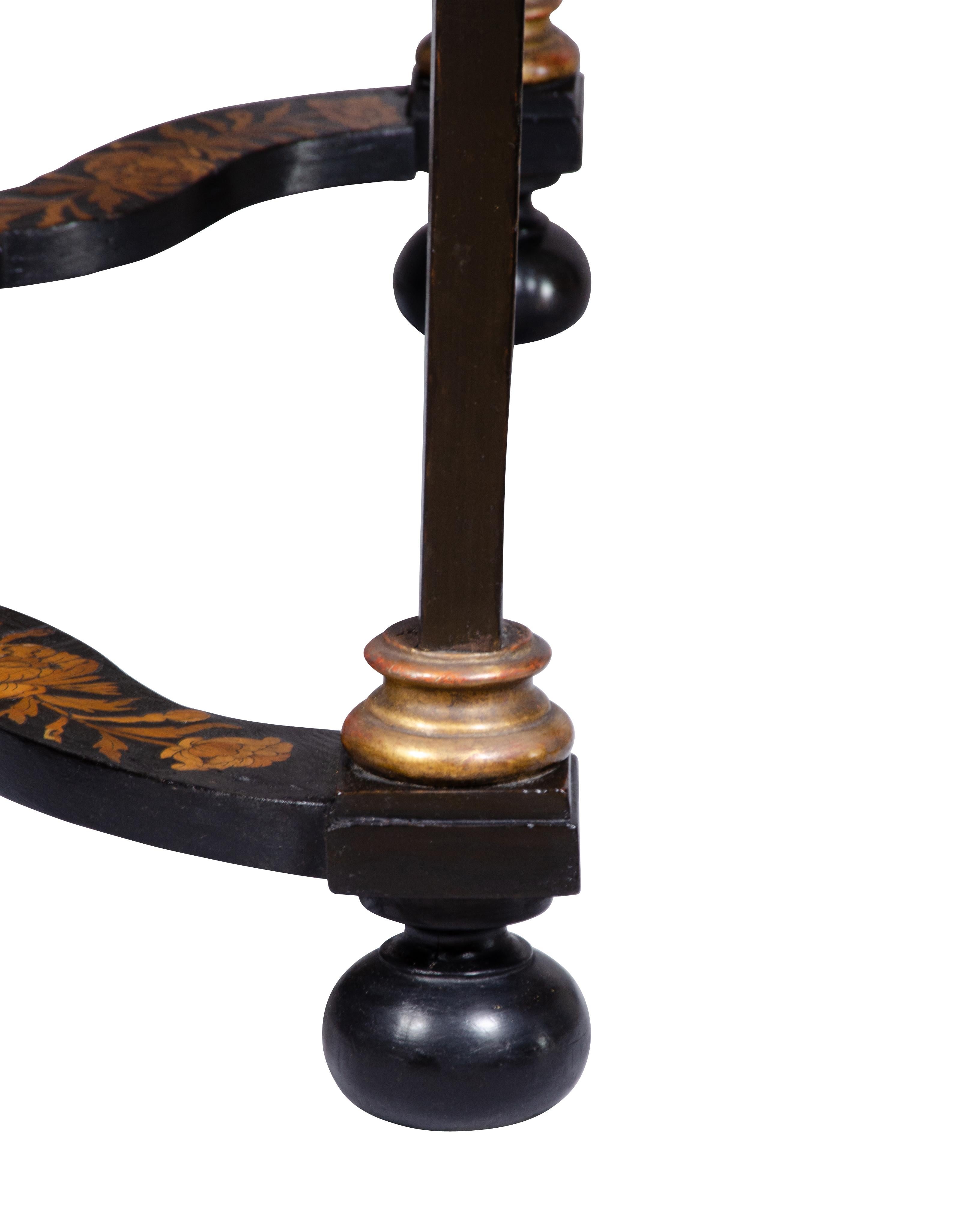 Louis XIV Marquetry and Ebonized Writing / Center Table For Sale 6
