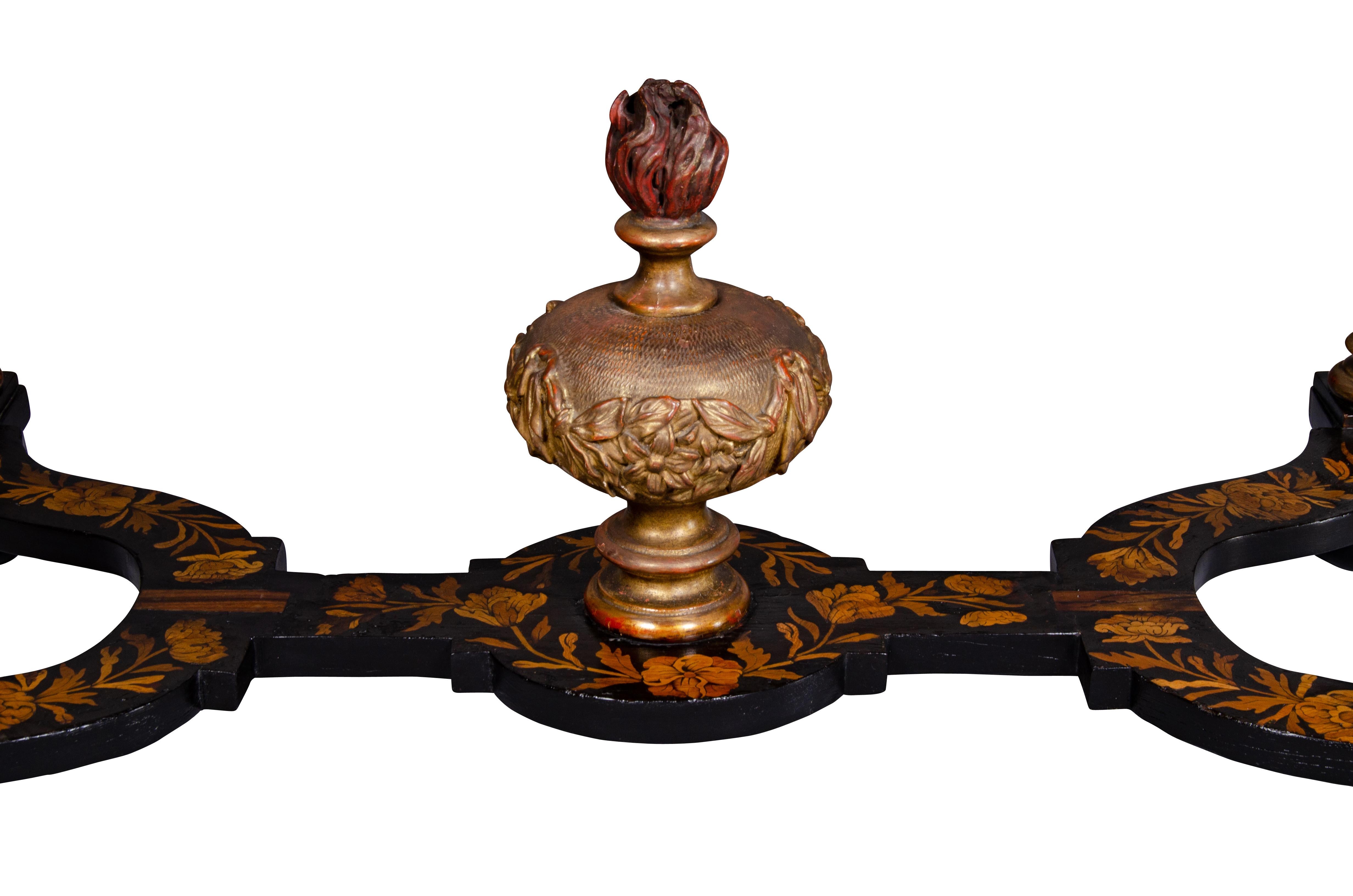 Louis XIV Marquetry and Ebonized Writing / Center Table For Sale 10
