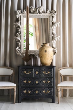 Louis XIV Nightstand - French Ebonized Noir