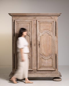 Louis XIV Oak Armoire, French Antique Storage Cabinet, Circa 1820