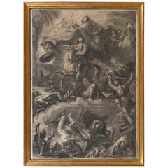 Louis XIV à cheval, gravé par Gerard Edelink d'après Charles Lebrun