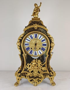 Louis XIV Period Cartel In Marquetry Boulle Signed Henry Balthazar In Paris