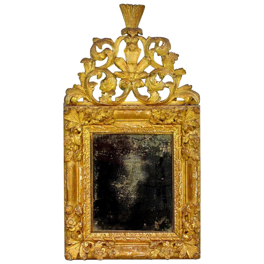 Louis XIV Period Carved Giltwood Mirror