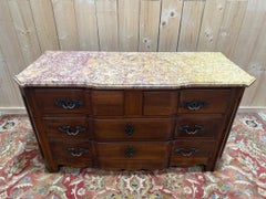 Louis XIV Period Chest of Drawers in Solid Walnut, 17th Century
