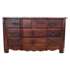 Louis XIV Period Chest of Drawers in Solid Walnut, 17th Century