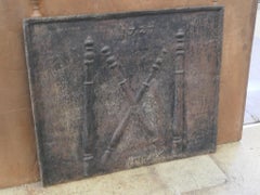 Louis XIV Period 'Pillars with Saint Andrew's Cross' Fireback / Backsplash