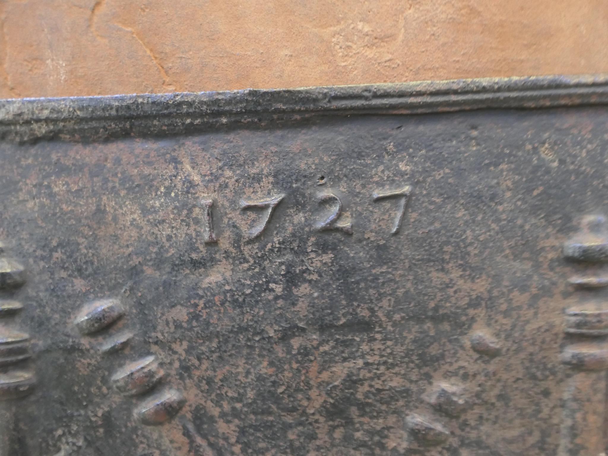 French Louis XIV Period 'Pillars with Saint Andrew's Cross' Fireback / Backsplash For Sale