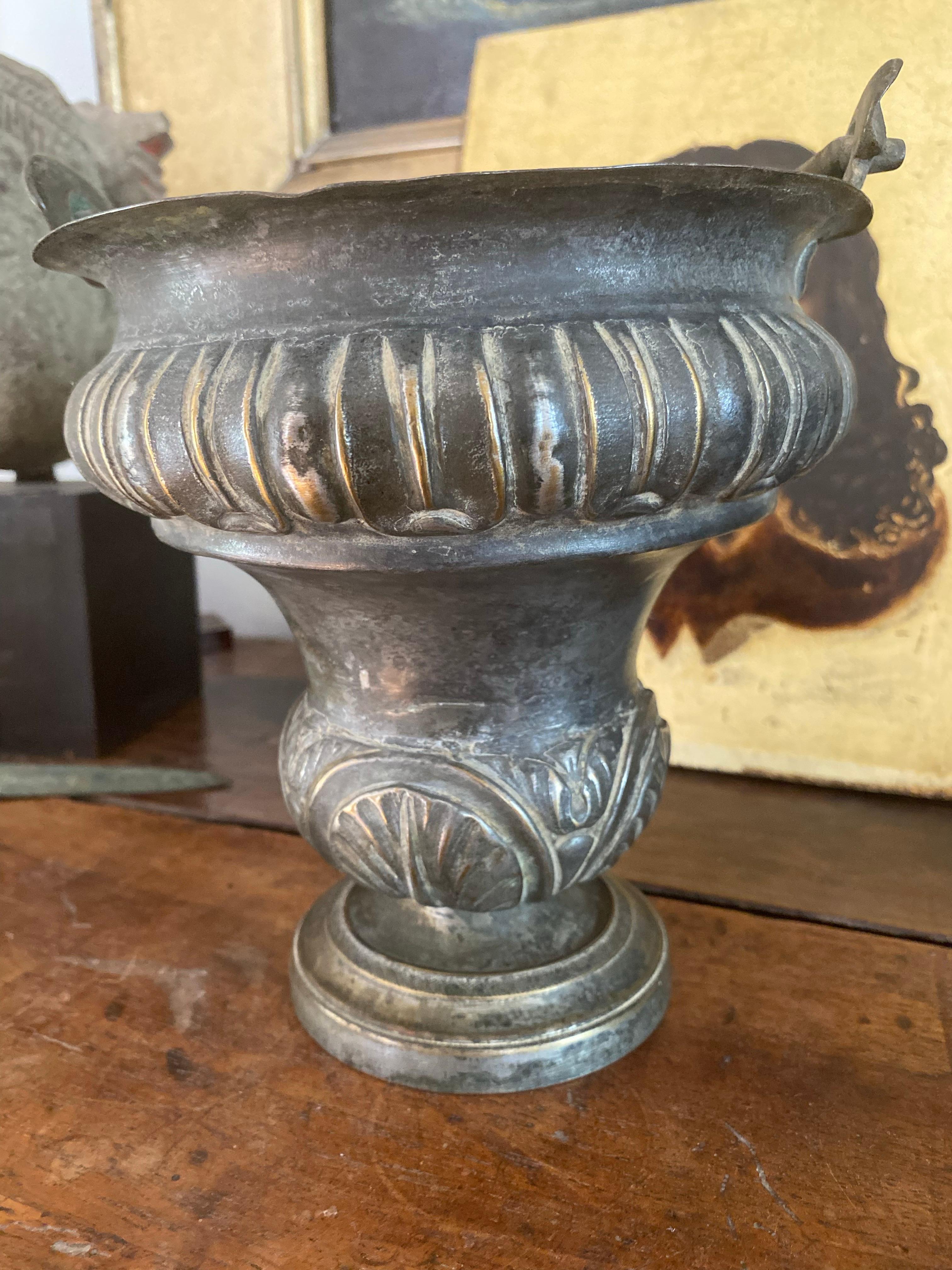 Louis XIV period silver metal holy water bucket Circa 1700 For Sale 1