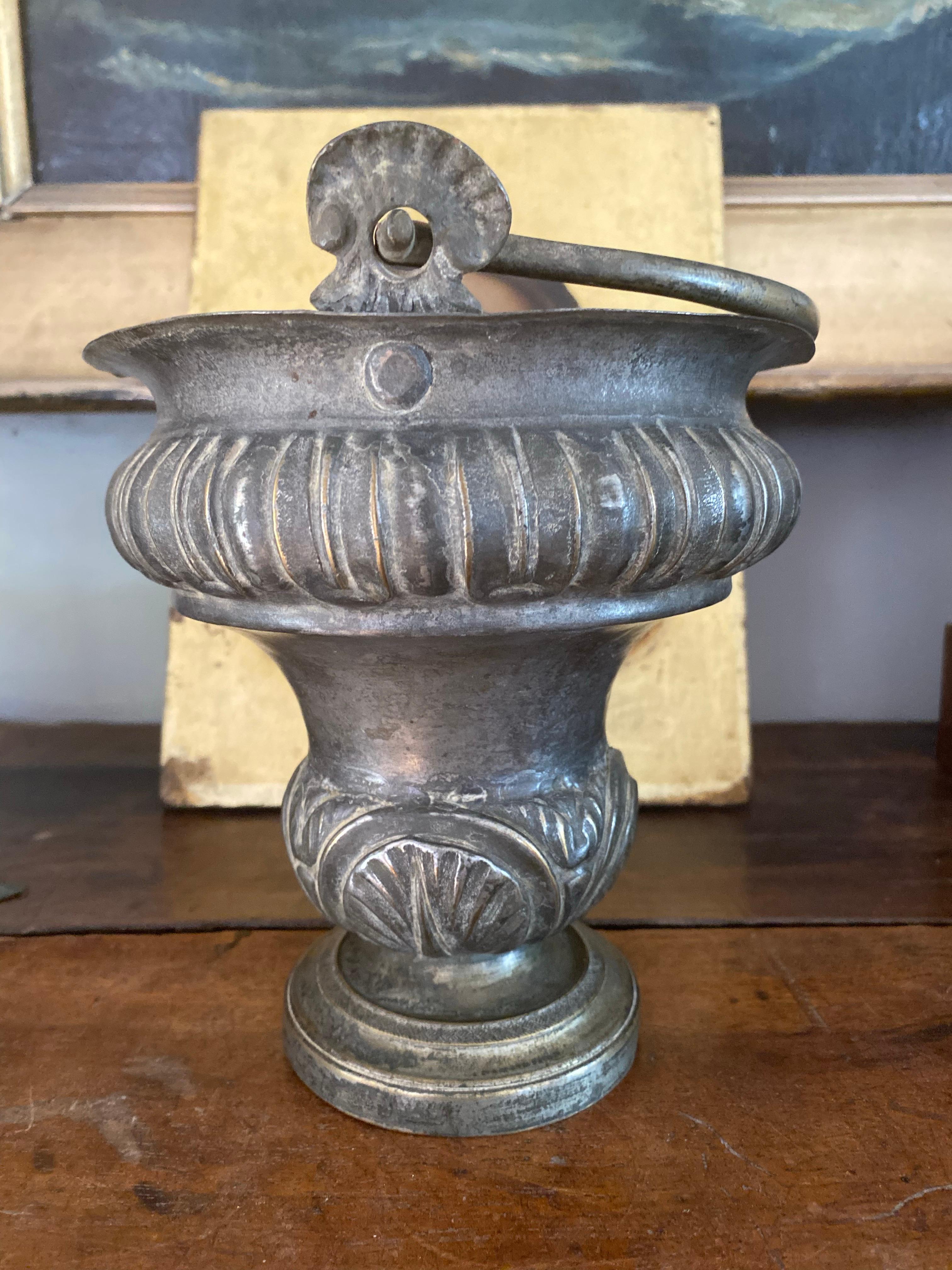 Louis XIV period silver metal holy water bucket Circa 1700 For Sale 3
