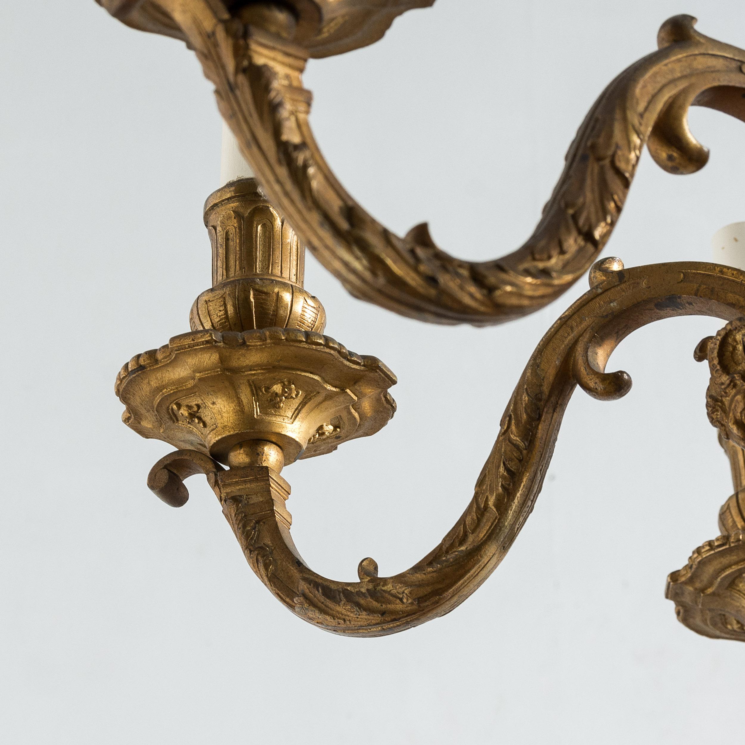 Lampadario in bronzo in stile Luigi XIV Régence in vendita 7