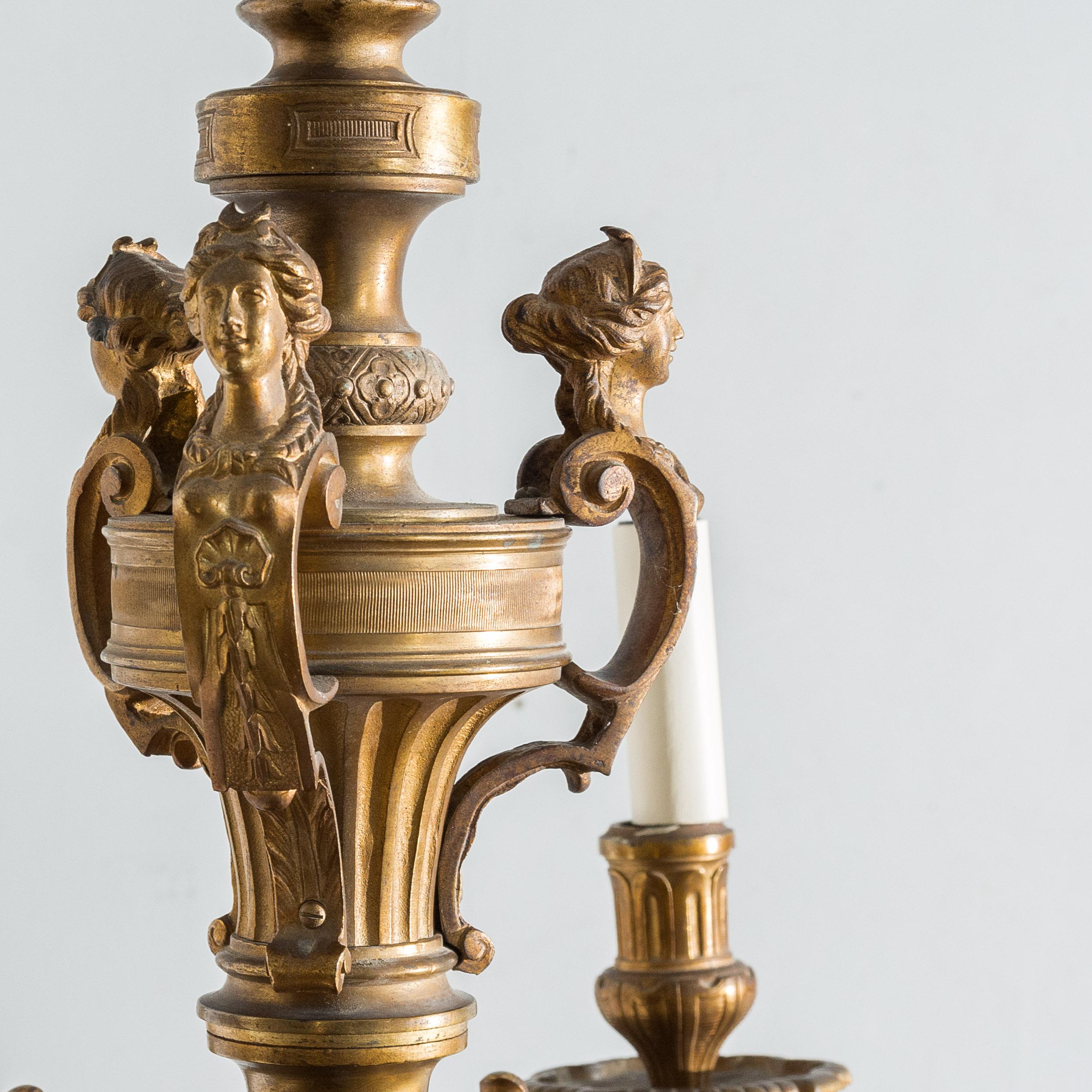 Lampadario in bronzo in stile Luigi XIV Régence in vendita 2