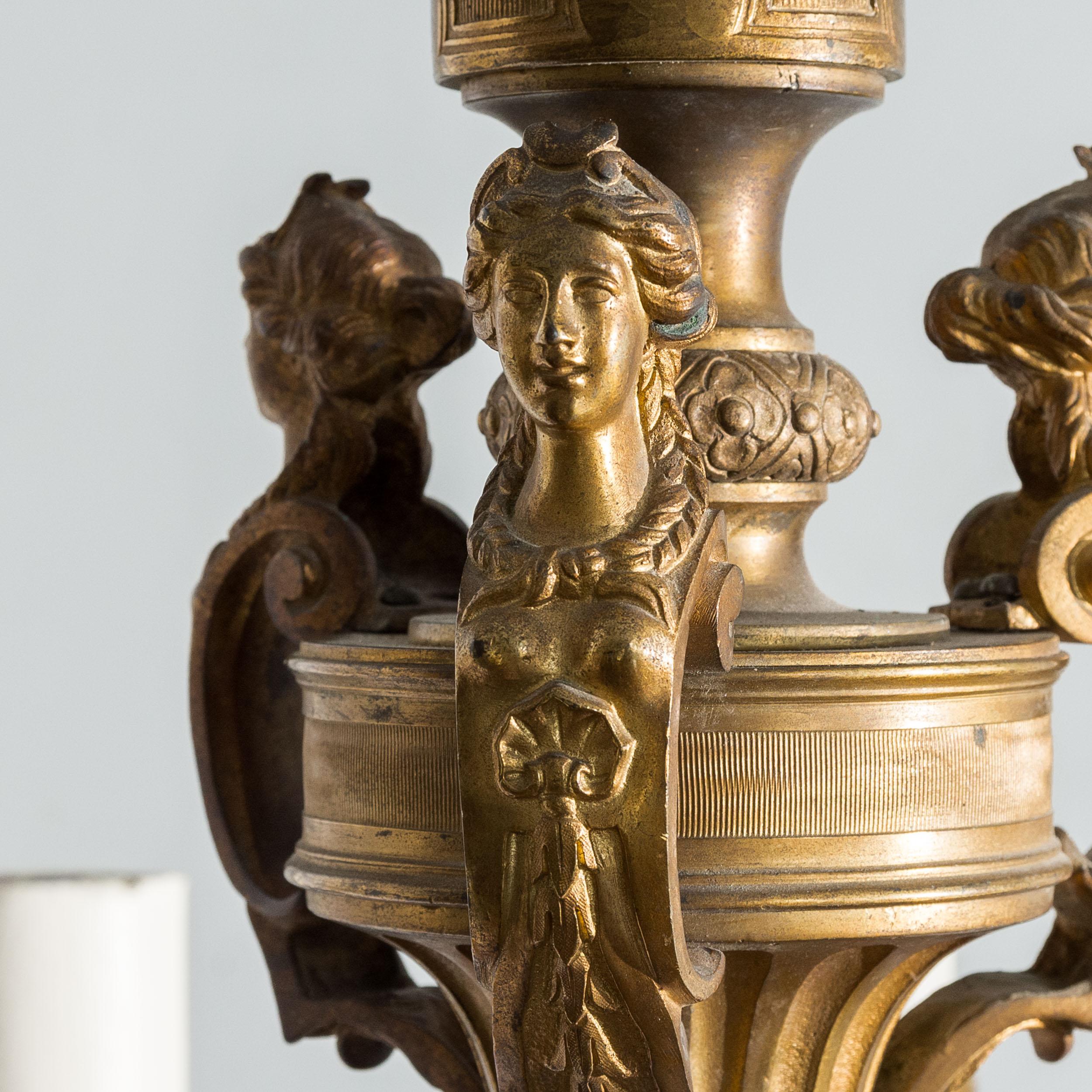 Lampadario in bronzo in stile Luigi XIV Régence in vendita 3