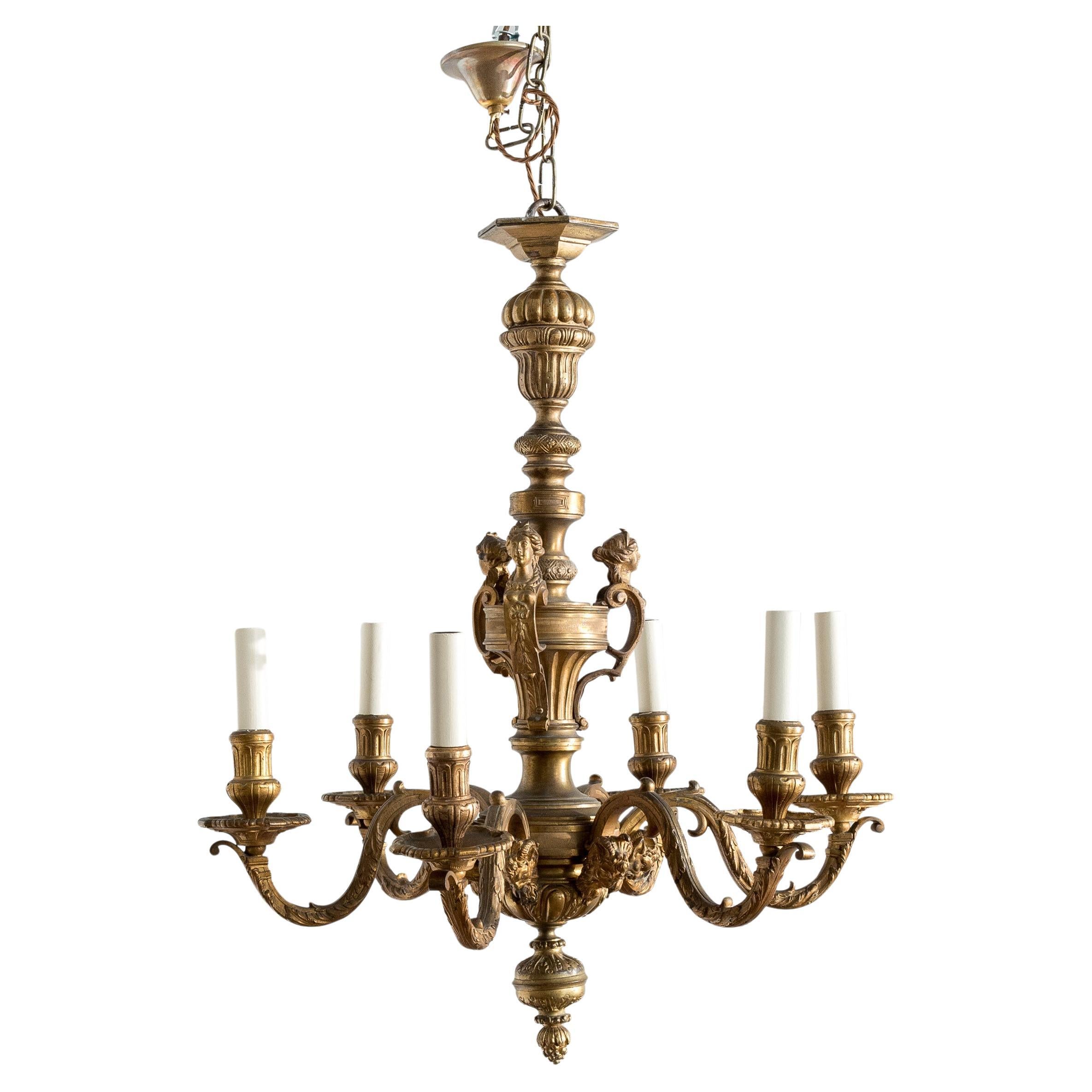 Louis XIV Régence Style Bronze Chandelier