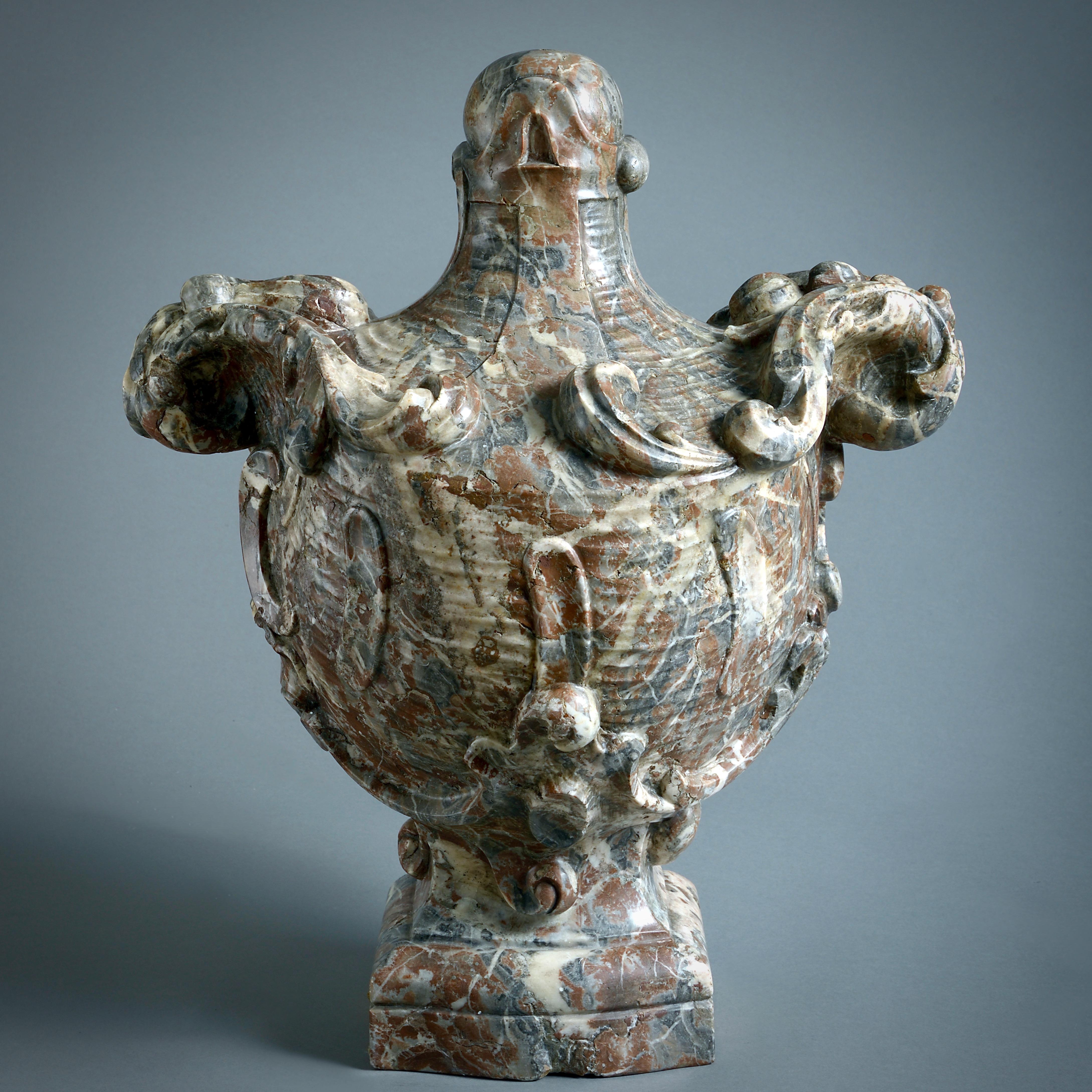 Louis Xiv Rouge De Flandres Marble Baroque ‘Vase’ In Good Condition For Sale In London, GB