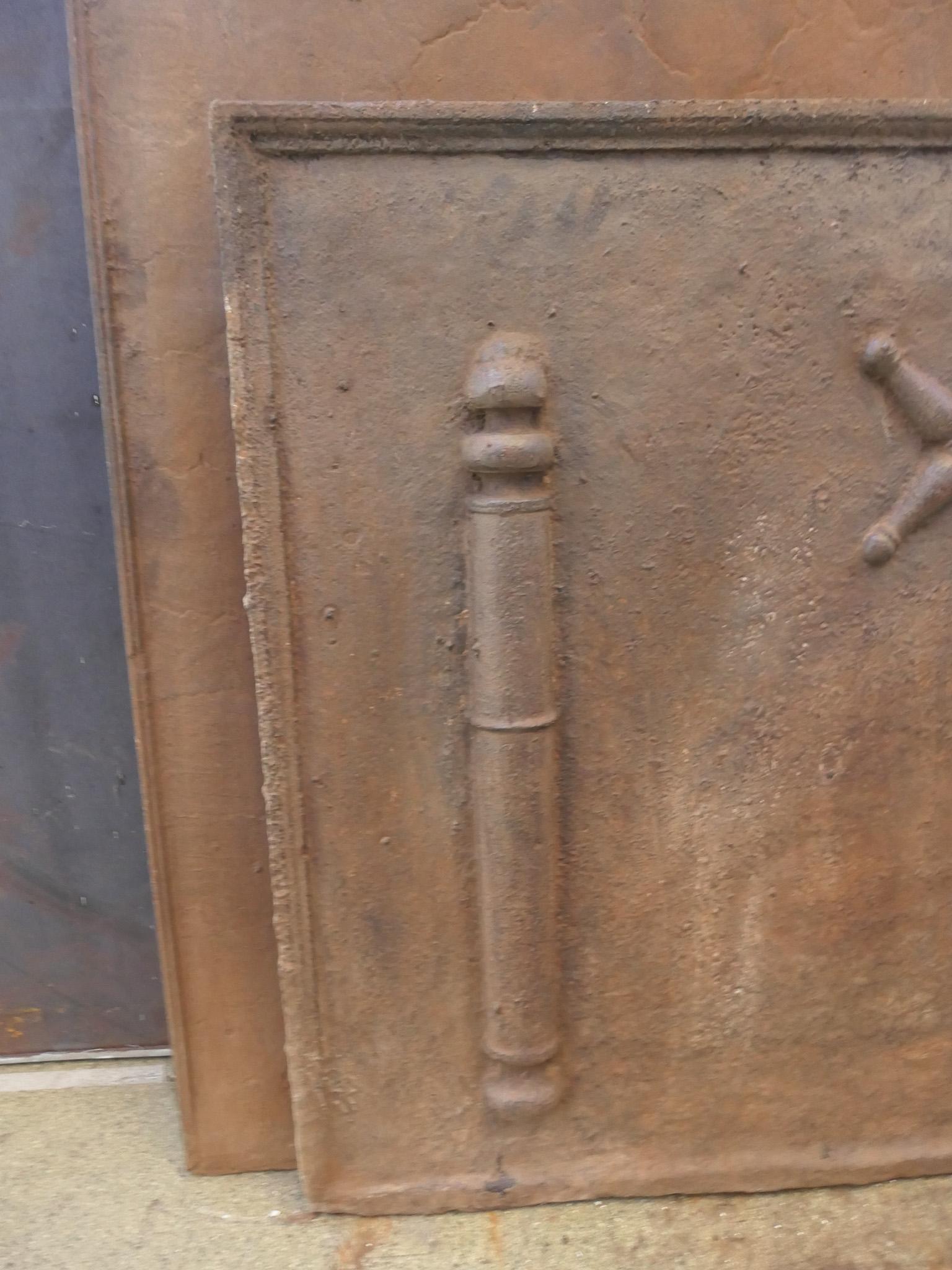 Louis XIV 'Saint Andrew's Cross' Fireback / Backsplash, 17th - 18th Century For Sale 3
