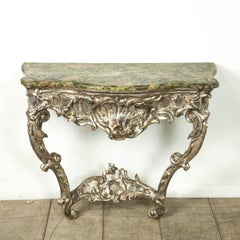 Louis XIV Silver Leaf Console Table