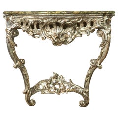 Louis XIV Silver Leaf Console Table