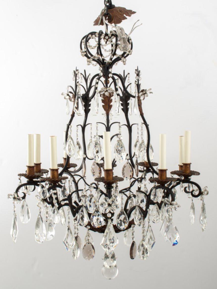 Louis XIV Style 10-Light Crystal Chandelier For Sale 1