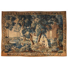 Arazzo Aubusson Verdure antico francese in stile Luigi XIV, Venere e Adone