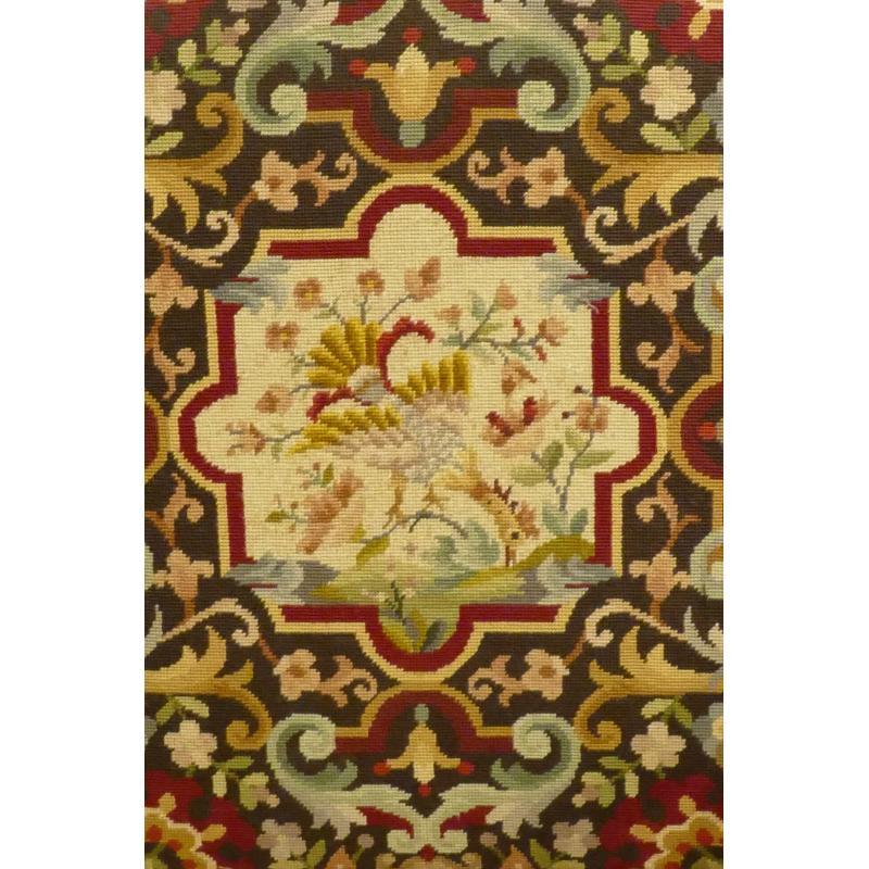 Français Fauteuil de style Louis XIV à haut dossier recouvert de tapisserie, vers 1930 en vente