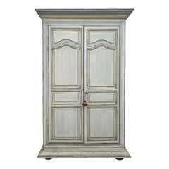 Armoire in stile Luigi XIV - 19° secolo, legno dipinto con patina invecchiata