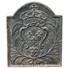 Plaque de cheminée / dosseret "armoiries de France" de style Louis XIV