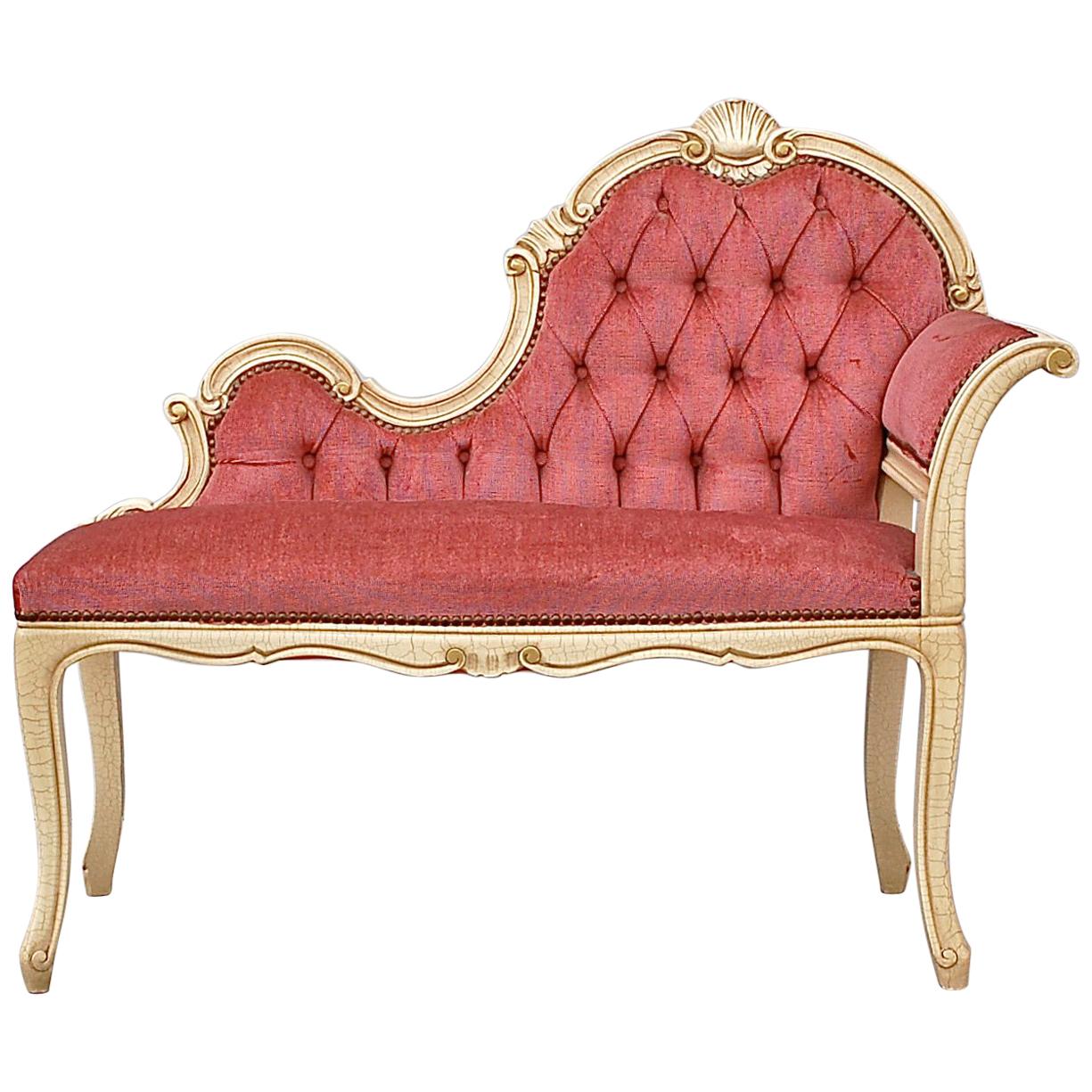 Louis XIV Style Banquette in Dusty Pink, 1950s, France im Angebot