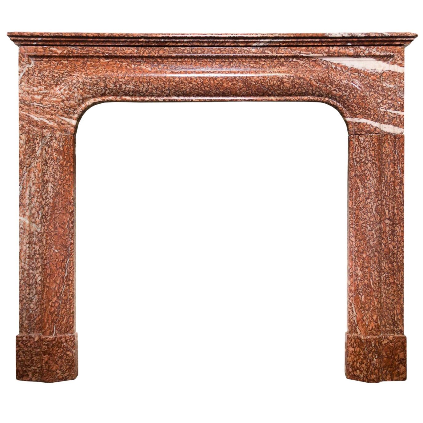 Louis XIV Style Bolection Marble Rouge Mantel