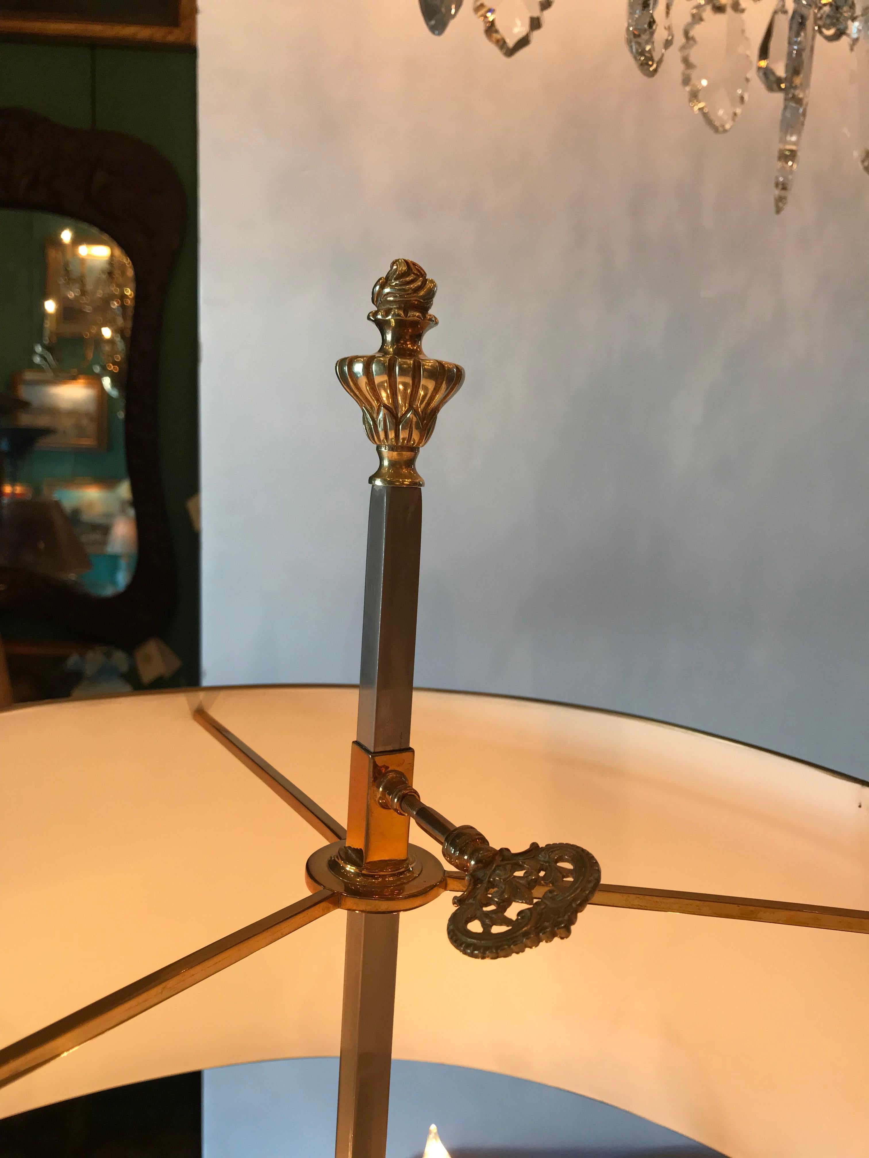 French Bouillotte Side Table Lamp Mood Light Gilt Bronze Antique Dealer Los Angeles CA For Sale