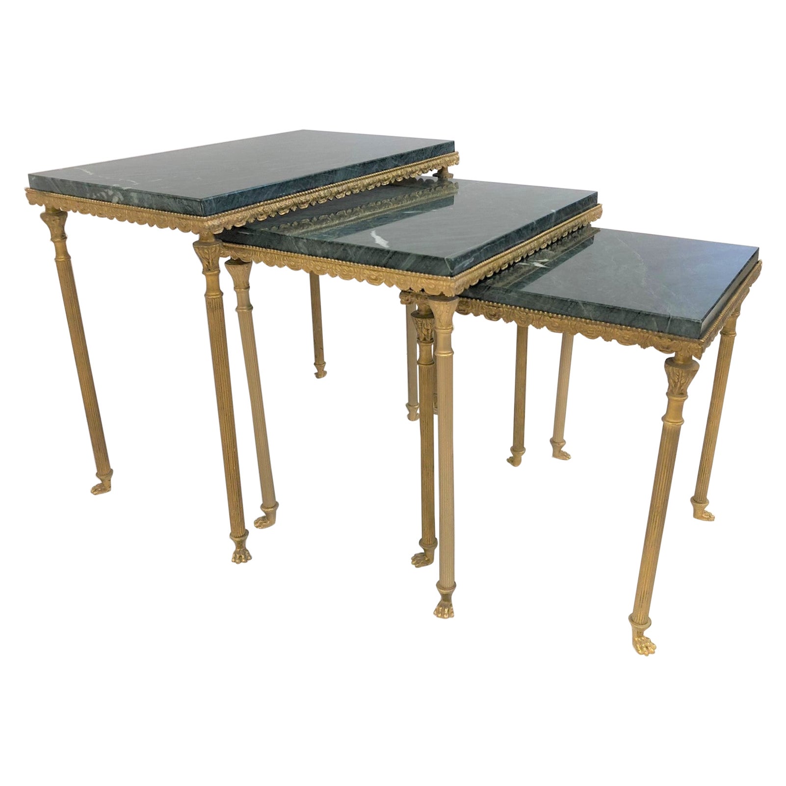 Louis XIV Style Bronze and Marble Nesting Tables