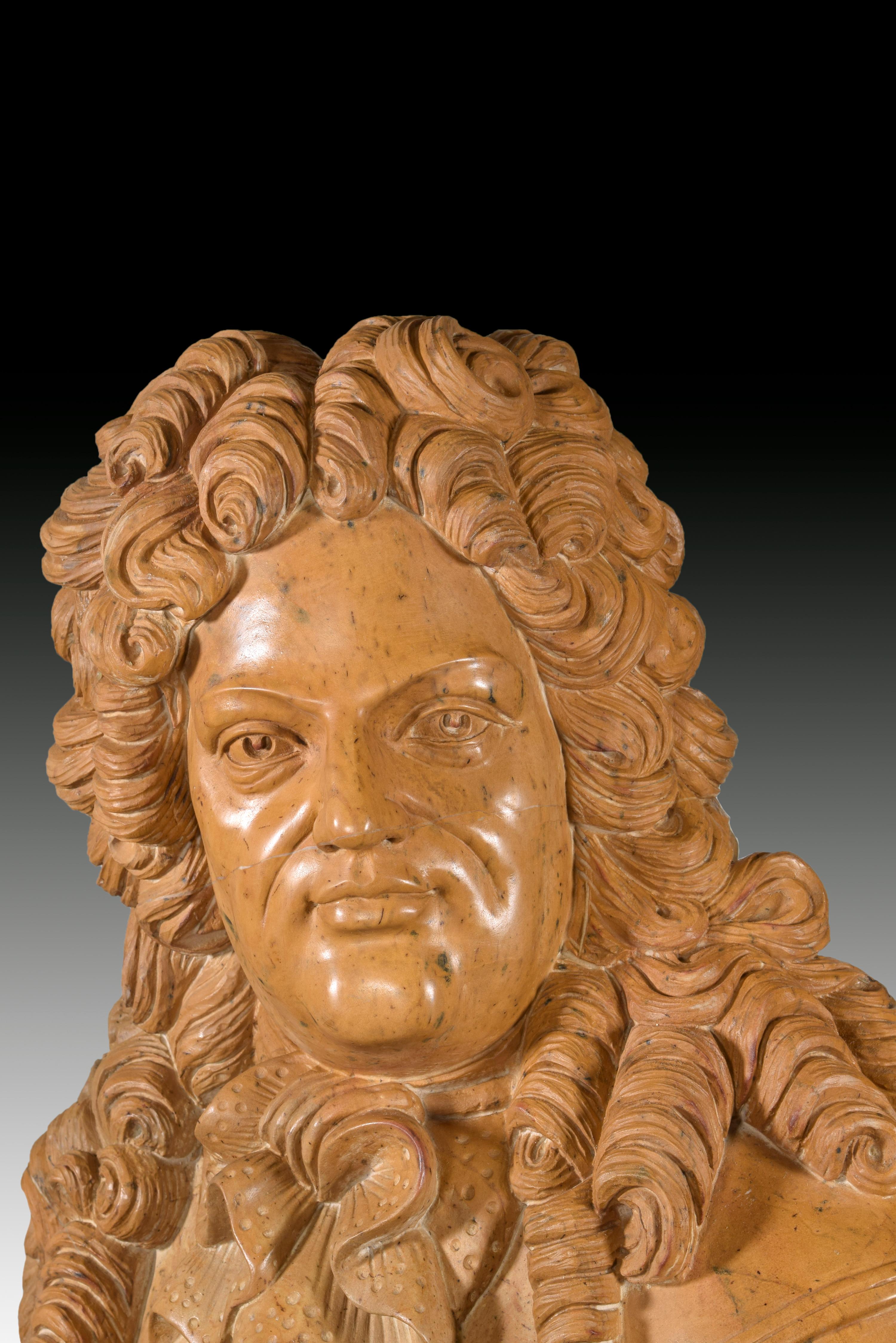 Buste de style Louis XIV, marbre, 20ème siècle Bon état - En vente à Madrid, ES