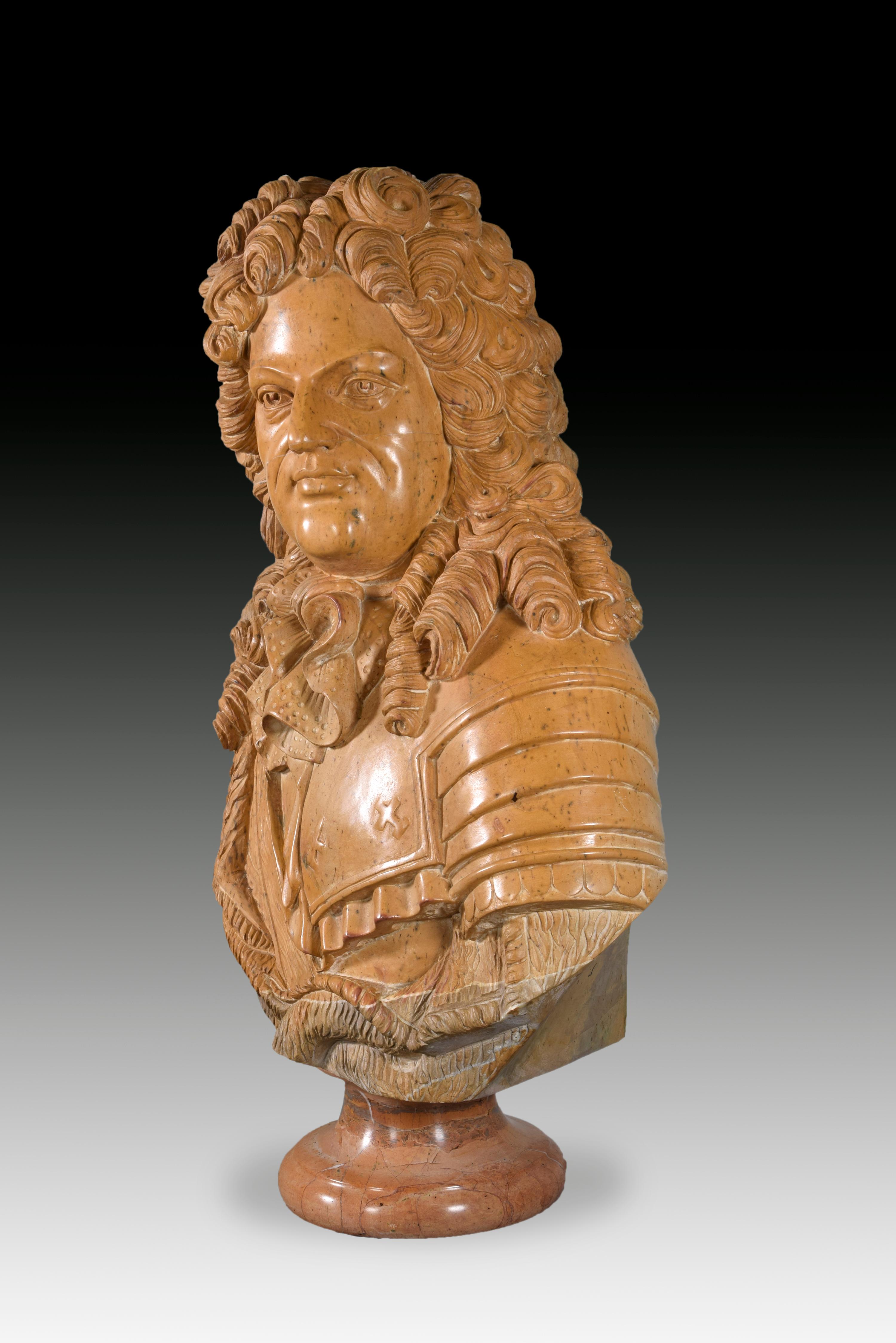European Louis XIV Style Bust, Marble, 20th Century For Sale