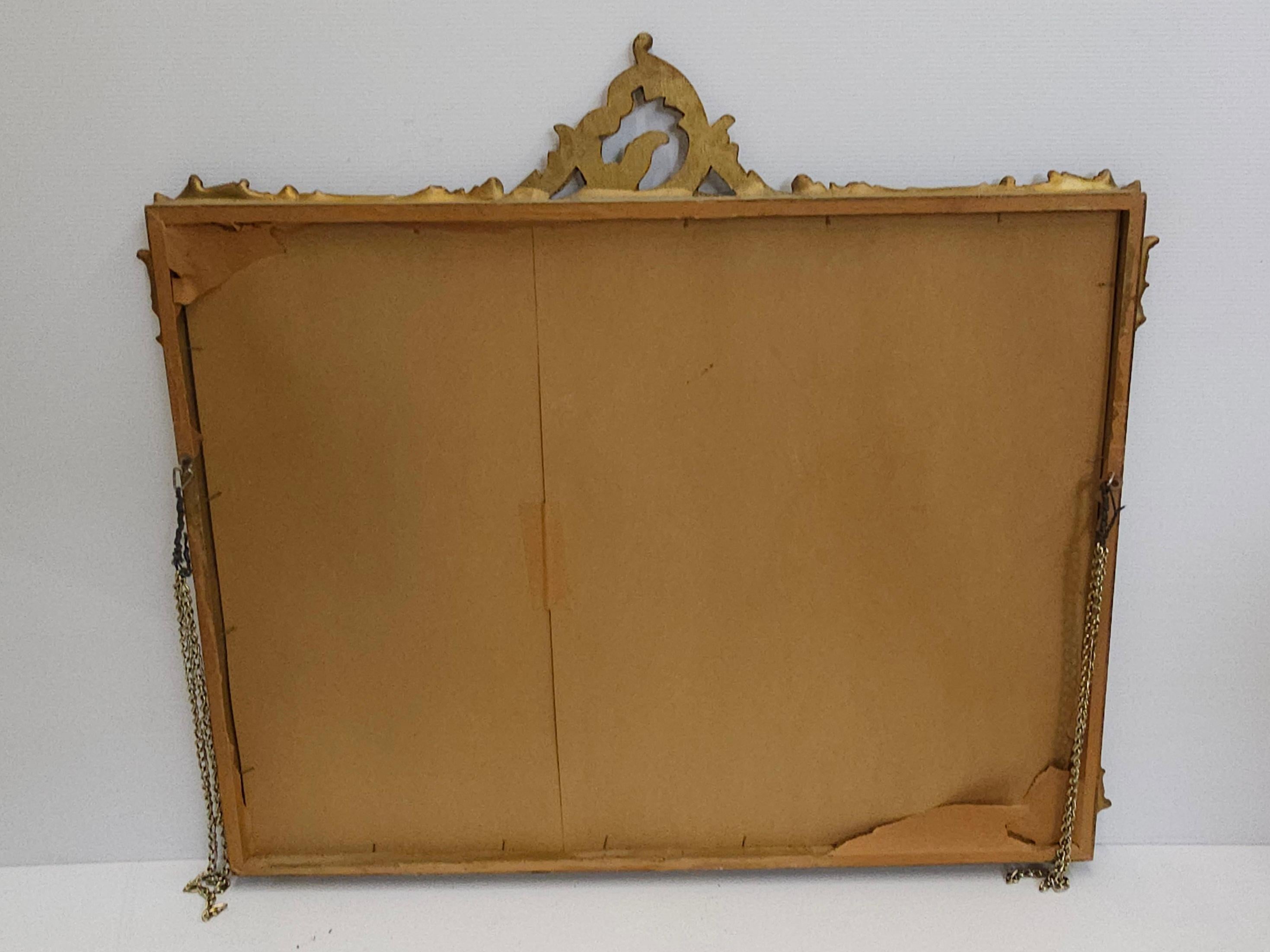 Louis XIV Style Carved Gilt Foliate Frame Wall Mirror, Circa 1920s For Sale 8