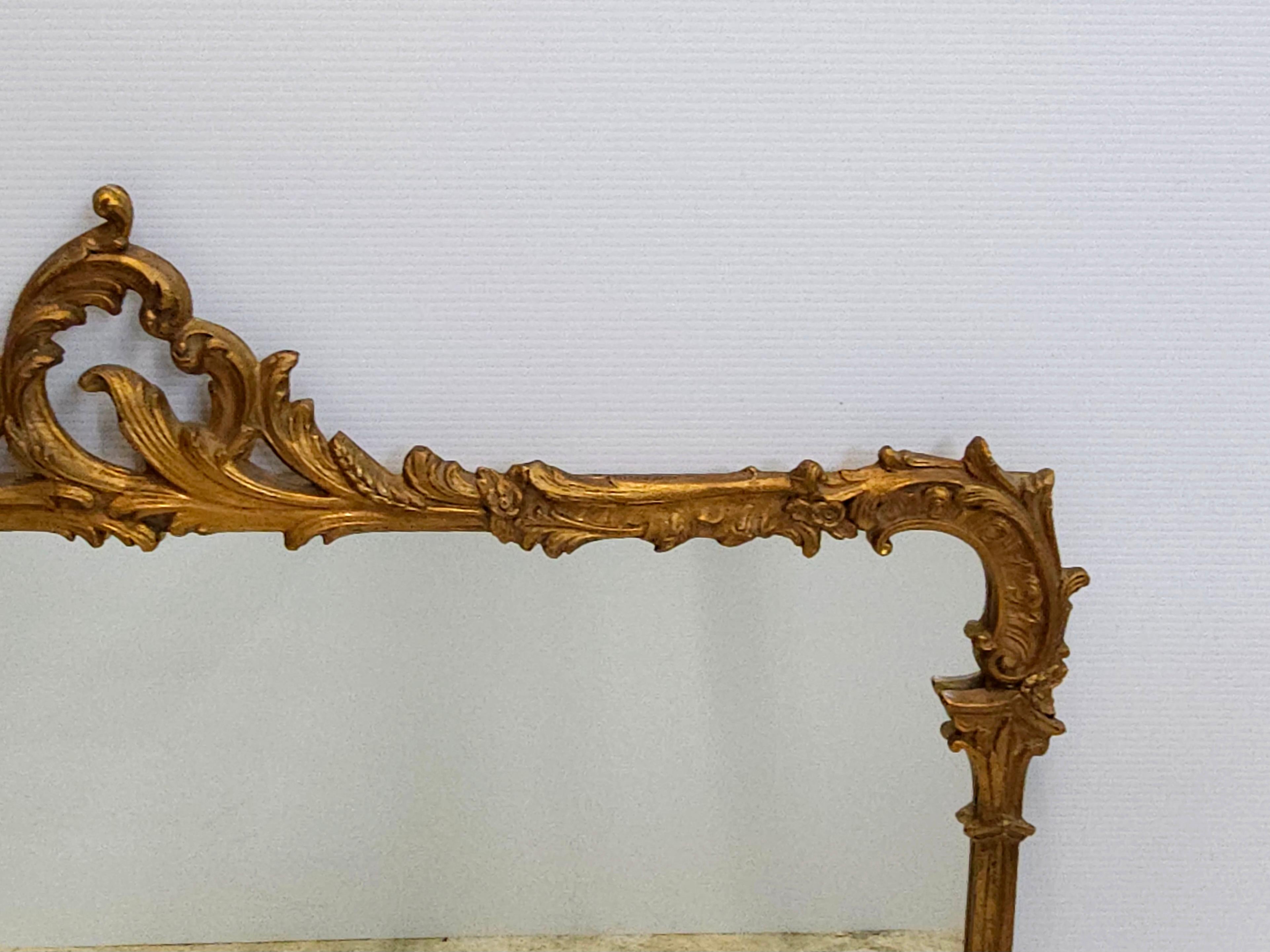 Other Louis XIV Style Carved Gilt Foliate Frame Wall Mirror, Circa 1920s For Sale