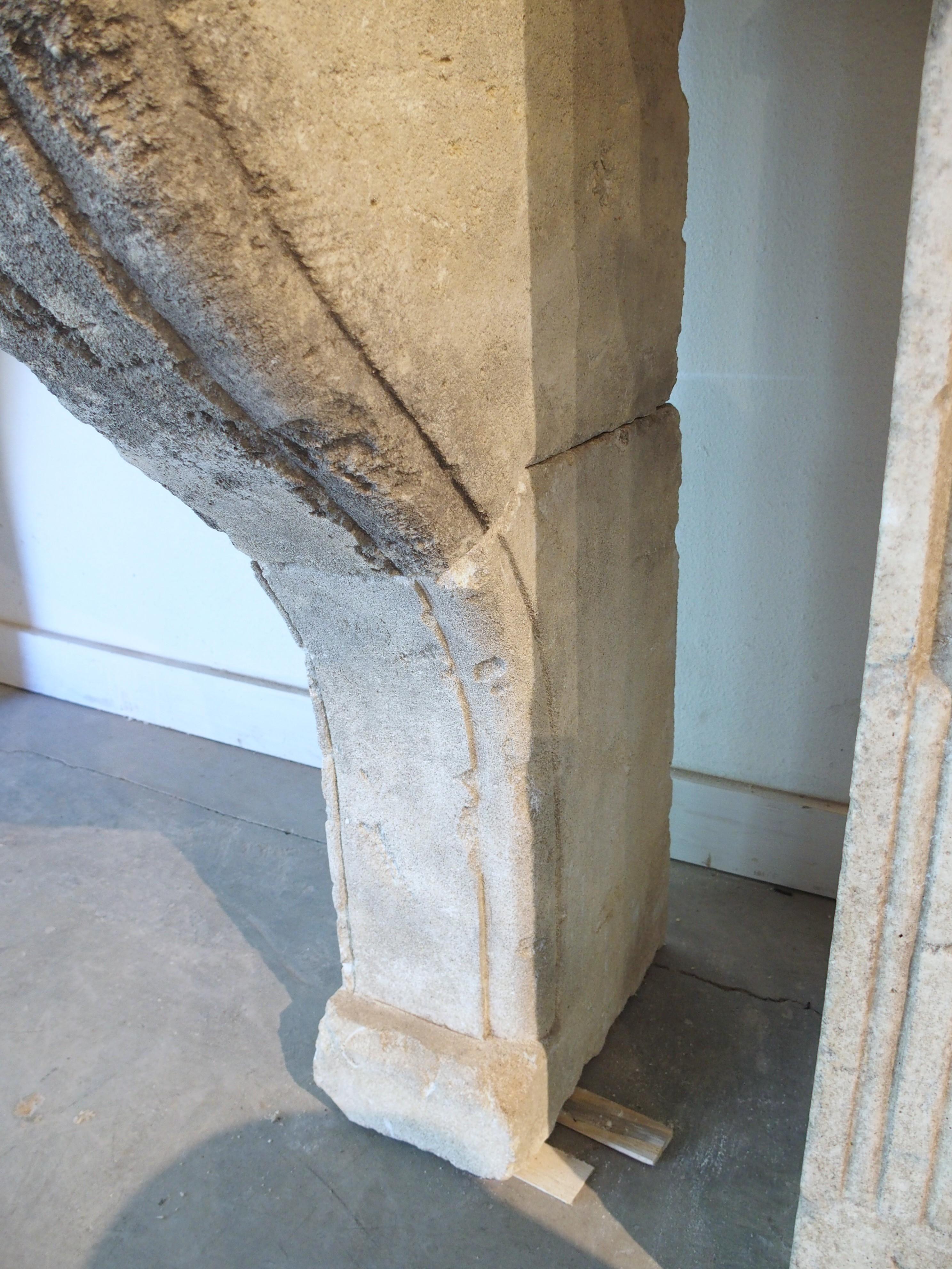 Stone Louis XIV Style Carved Limestone Fireplace Mantel from the South of France For Sale